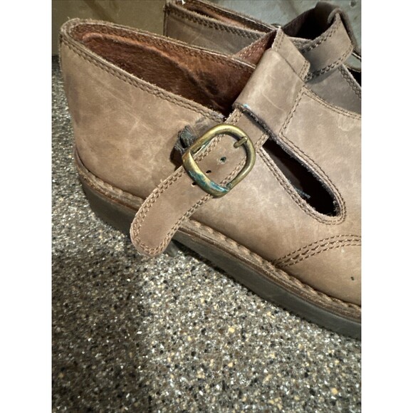 Bronx Dukmans Chunky Heel Mary Jane  Brown Leather Shoes 90s Y2k Vintage Sz 10 - Picture 2 of 9